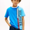T-shirt per bambini con logo a blocchi di colore verticali T-shirt per bambini con logo a blocchi di colore verticali