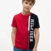 T-shirt per bambini con logo a blocchi di colore verticali T-shirt per bambini con logo a blocchi di colore verticali