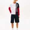 T-shirt per bambini con logo a blocchi di colore verticali T-shirt per bambini con logo a blocchi di colore verticali