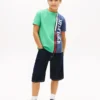 T-shirt per bambini con logo a blocchi di colore verticali T-shirt per bambini con logo a blocchi di colore verticali