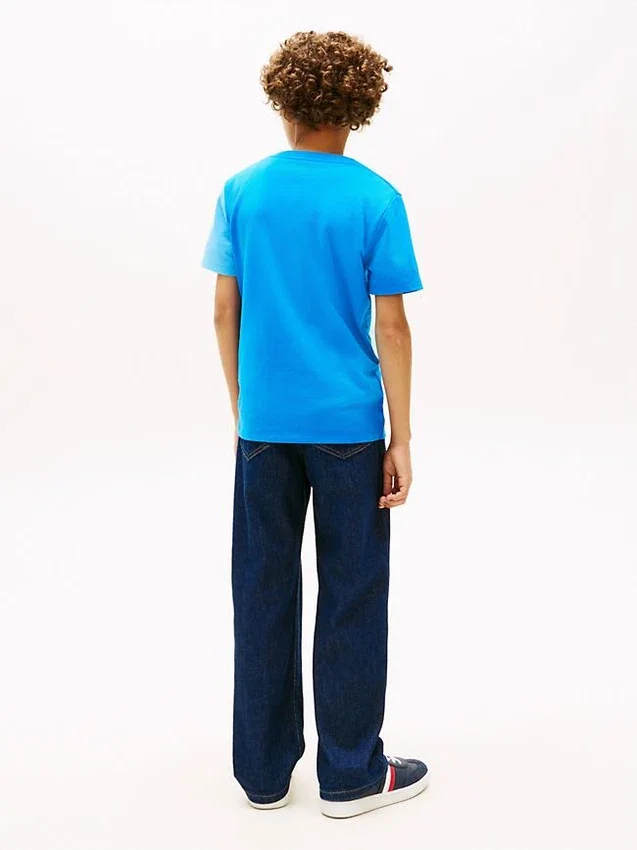 T-shirt per bambini con logo a blocchi di colore verticali T-shirt per bambini con logo a blocchi di colore verticali