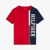 T-shirt per bambini con logo a blocchi di colore verticali T-shirt per bambini con logo a blocchi di colore verticali