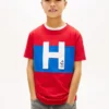 T-shirt per bambini con logo nautico a blocchi di colore T-shirt per bambini con logo nautico a blocchi di colore