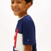 T-shirt per bambini con logo nautico a blocchi di colore T-shirt per bambini con logo nautico a blocchi di colore