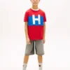 T-shirt per bambini con logo nautico a blocchi di colore T-shirt per bambini con logo nautico a blocchi di colore