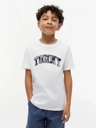 T-shirt per bambini con logo Tommy floreale