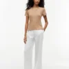 T-shirt slim fit a girocollo in punto traforato