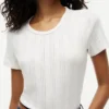 T-shirt slim fit a girocollo in punto traforato T-shirt slim fit a girocollo in punto traforato