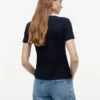 T-shirt slim fit a girocollo in punto traforato