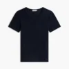 T-shirt slim fit a girocollo in punto traforato