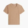 T-shirt slim fit a girocollo in punto traforato