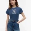 T-shirt slim fit con logo Crest tinta in capo T-shirt slim fit con logo Crest tinta in capo