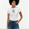 T-shirt slim fit con logo Crest tinta in capo T-shirt slim fit con logo Crest tinta in capo