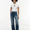 T-shirt slim fit con logo Crest tinta in capo T-shirt slim fit con logo Crest tinta in capo