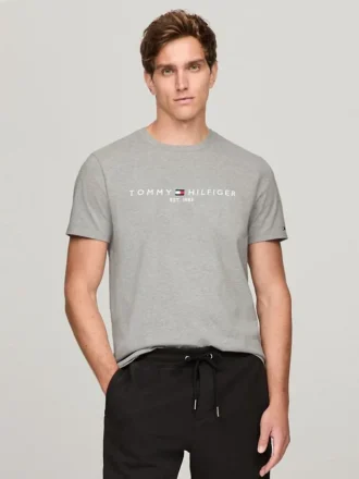 T-shirt slim fit con logo Tommy ricamato