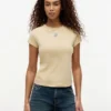 T-shirt slim fit con monogramma in stile calligrafico T-shirt slim fit con monogramma in stile calligrafico