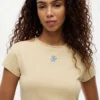 T-shirt slim fit con monogramma in stile calligrafico T-shirt slim fit con monogramma in stile calligrafico