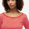 T-shirt slim fit con scollo a barchetta T-shirt slim fit con scollo a barchetta
