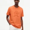 T-shirt tinta in capo con logo foglia d’alloro T-shirt tinta in capo con logo foglia d’alloro