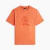 T-shirt tinta in capo con logo foglia d’alloro T-shirt tinta in capo con logo foglia d’alloro