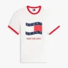 T-shirt Tommy Jeans con bordo a righe e bandiera ondulata