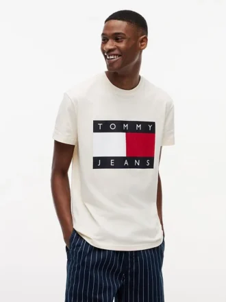 T-shirt Tommy Jeans con grande logo bandiera