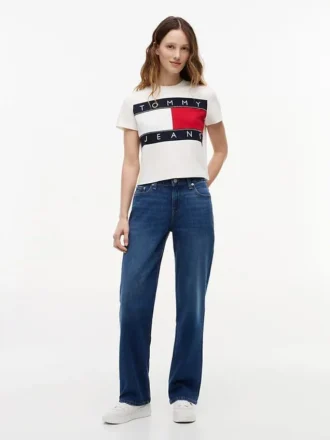 T-shirt Tommy Jeans con grande logo bandiera
