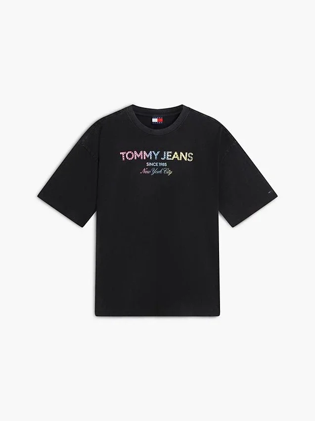T-shirt Tommy Jeans con logo in cristallo T-shirt Tommy Jeans con logo in cristallo