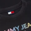 T-shirt Tommy Jeans con logo in cristallo T-shirt Tommy Jeans con logo in cristallo