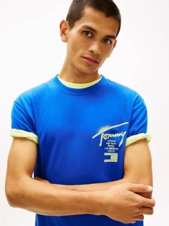 T-shirt Tommy Jeans con logo spray