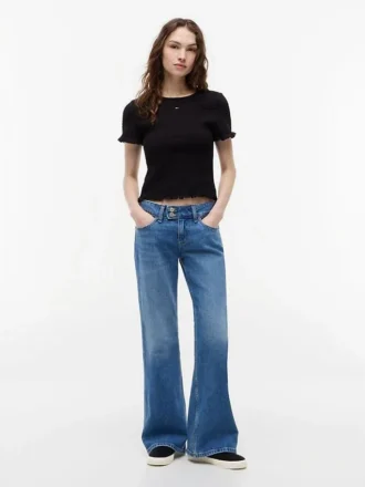 T-shirt Tommy Jeans slim fit con arricciature