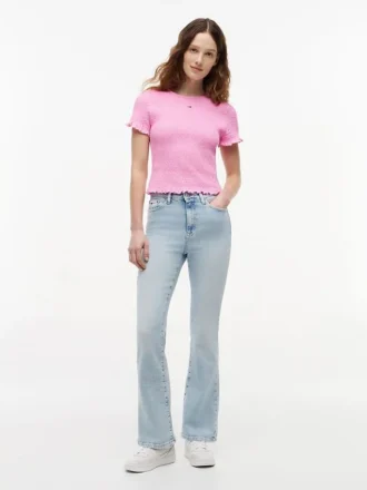 T-shirt Tommy Jeans slim fit con arricciature