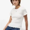 T-shirt Tommy Jeans slim fit con arricciature T-shirt Tommy Jeans slim fit con arricciature