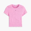 T-shirt Tommy Jeans slim fit con arricciature T-shirt Tommy Jeans slim fit con arricciature