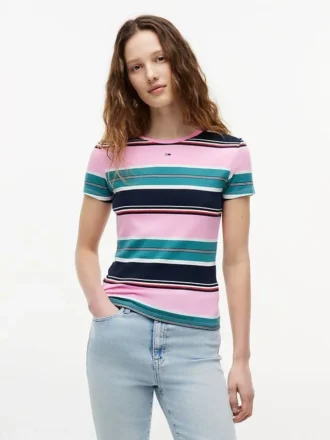 T-shirt Tommy Jeans Slim Stretch a costine