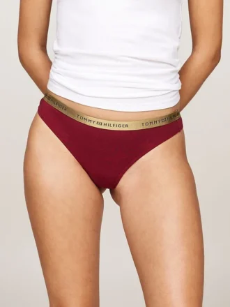 Tanga con cintura con logo, confezione da 5