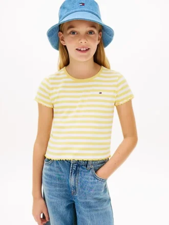 Top a costine con bordi a zig-zag per bambini