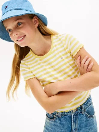 Top a costine con bordi a zig-zag per bambini