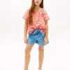 Top a maniche a sbuffo con stampa tropicale per bambini Top a maniche a sbuffo con stampa tropicale per bambini