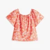 Top a maniche a sbuffo con stampa tropicale per bambini Top a maniche a sbuffo con stampa tropicale per bambini