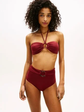 Top bikini a fascia con anello