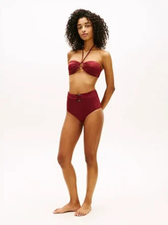 Top bikini a fascia con anello