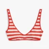 Top bikini a righe con scollo rotondo Top bikini a righe con scollo rotondo