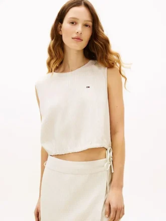 Top in misto lino con lacci laterali Tommy Jeans