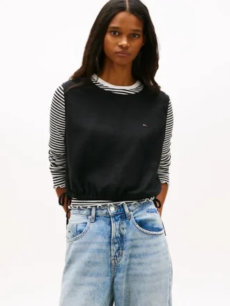 Top in misto lino con lacci laterali Tommy Jeans