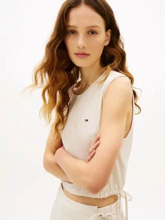 Top in misto lino con lacci laterali Tommy Jeans