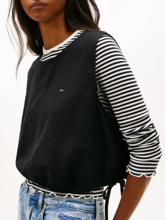 Top in misto lino con lacci laterali Tommy Jeans