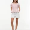 Top in popeline a righe arricciato Top in popeline a righe arricciato
