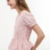 Top in popeline a righe arricciato Top in popeline a righe arricciato