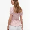 Top in popeline a righe arricciato Top in popeline a righe arricciato
